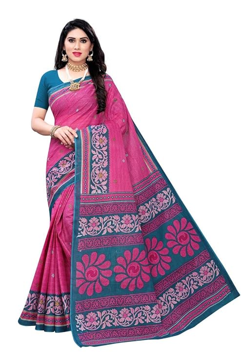 Without Blouse Piece Saree (Pure Cotton 100% 1045_1_Multicolored_Free)