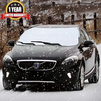 Amazon Com Tphc Car Snow Cover Car Smart Cover Windshield Cover For Snow And Ice Sun Shade Protector With Cotton Thicker Snow Protection Cover Fits Most Of Car Automotive