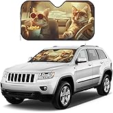 Funny Cat Windshield Sun Shade Foldable Car Front Windshield Sunshade Fit for Cars Trucks Suvs Blocks Uv Rays Sun Visor Protector Keeps Your Vehicle Cool Medium