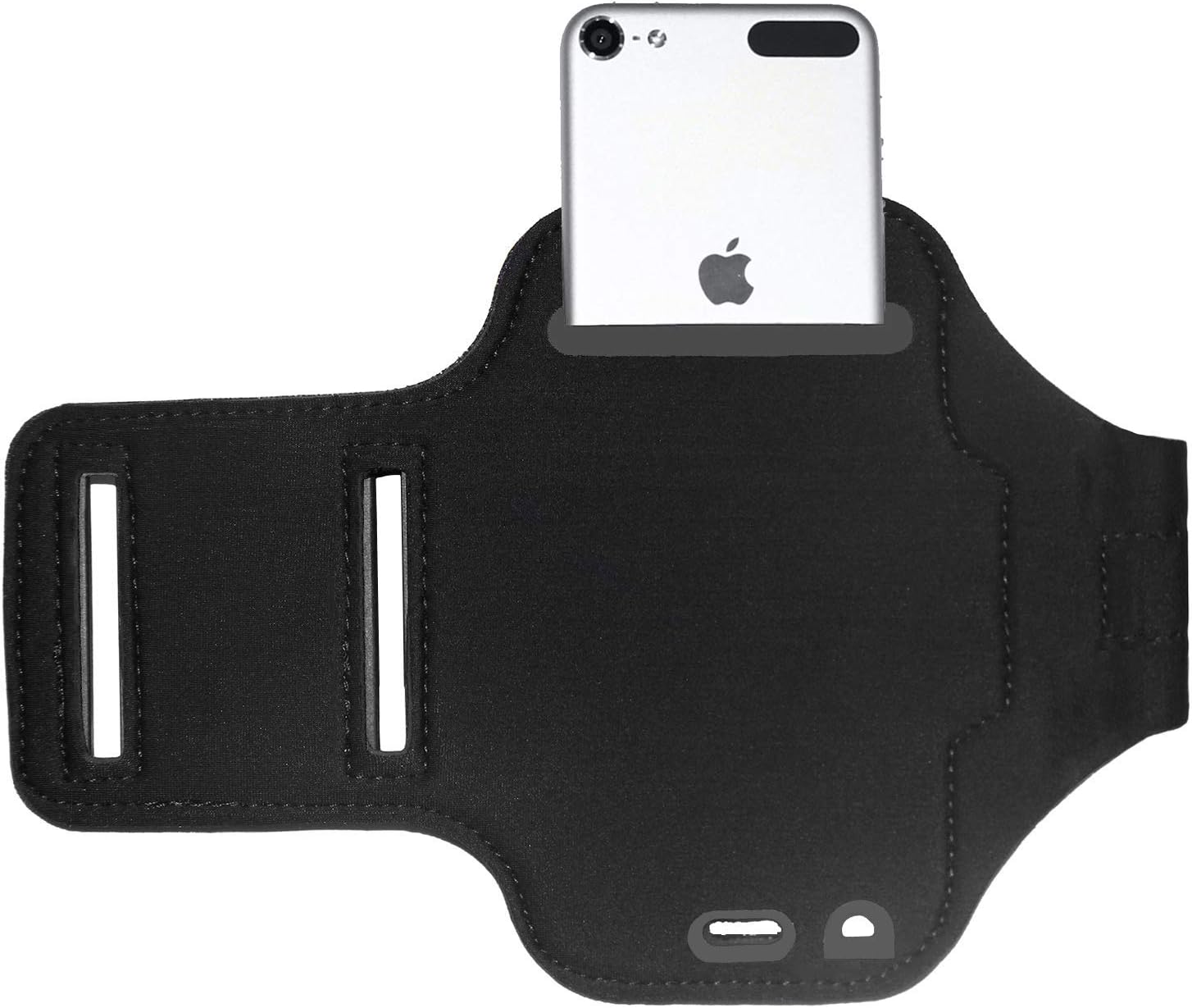 i2 Gear Running Exercise Armband for iPod Touch 6th and 5th Generation Devices with Reflective Border and Key Holder (Black)