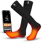SNOW DEER Heated Socks for Men Women App Control Rechargeable Electric Battery Heating Warm Ski Sock for Winter Skiing Snowboarding Hunting Fishing Motorcycle Outdoors