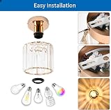 ANWIO Gold Crystal Ceiling Light E27 13.5cm Modern Semi Flush Fixture view 6