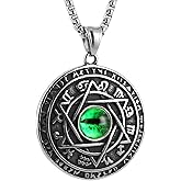 STWTR Red Eye Amulet Seal Solomon Hexagonal Star Twelve Constellation Pendant Blue Eye Stainless Steel Necklace