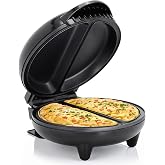Elite Gourmet EOM205 Non-Stick Omelet &amp; Frittata Maker, 6.5-Inch, Black | Makes 2 individual omelets, frittatas, or snack pockets at once - steel cooking plates for quick breakfasts