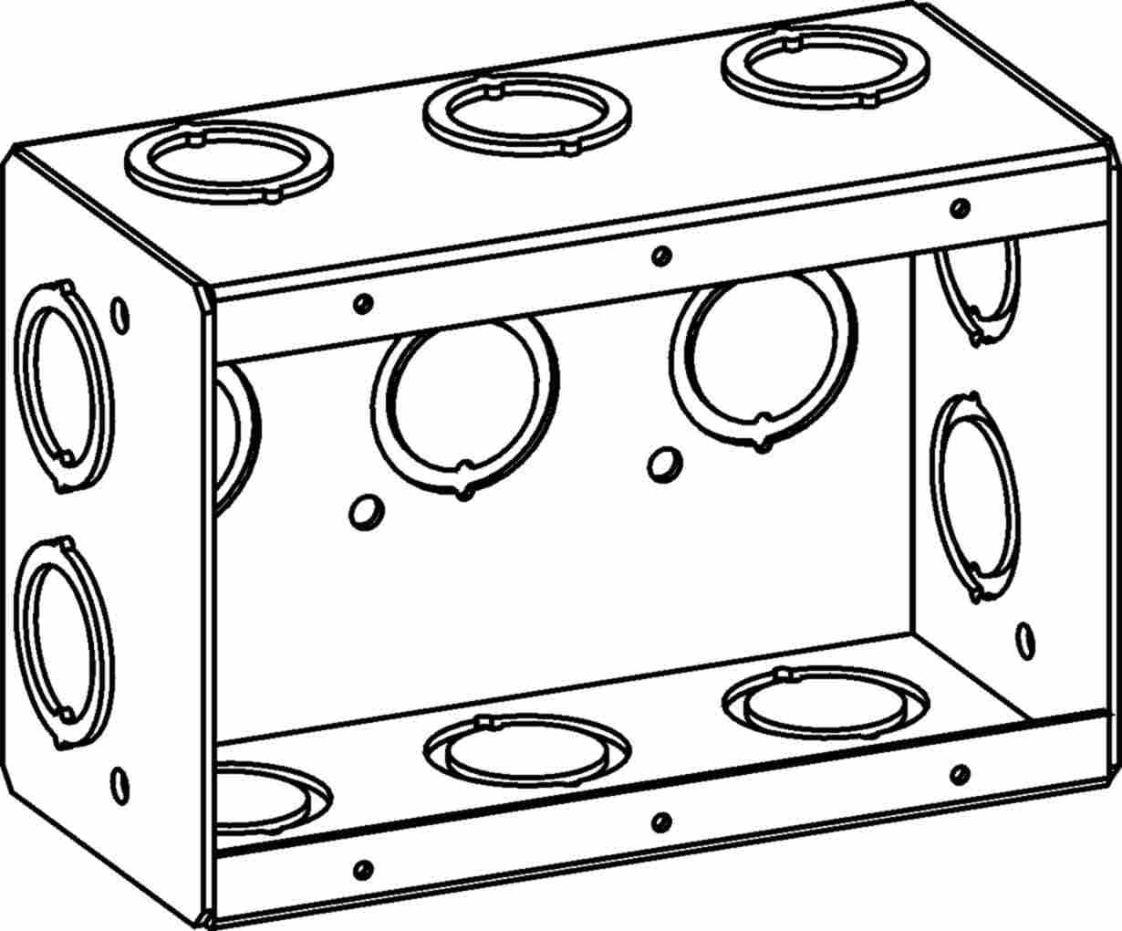Orbit MSB-3 Electric Box, 2 1/2" Deep Masonry w/CKO Knockouts-3-Gang, Color
