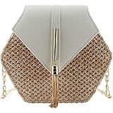 Bausweety Women's Crossbody Bag Cute Straw Shoulder Bag