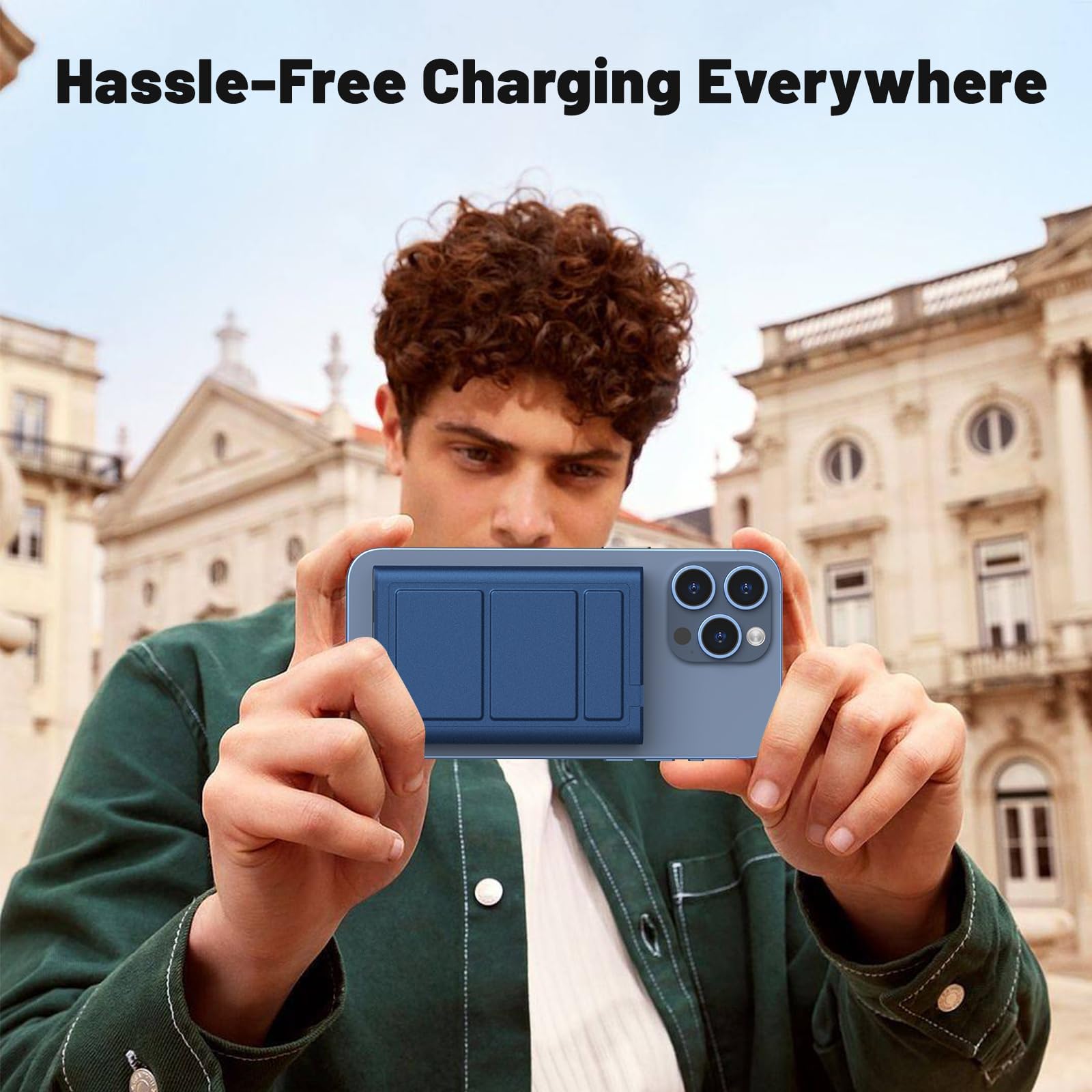 Yiisonger Magnetic Portable Charger - 10000mAh Wireless Power Bank with Stand and USB-C LED Display, Slim Magnetic Battery Pack 22.5W PD Fast Charging for iPhone 15/14/13/12/Pro/Mini/Pro Max