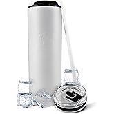 Ice Shaker Insulated Stainless Steel Tumbler | 20 oz, White | 24+ Hours Cold & 6+ Hours Hot | Removable Straw and Drink Spout | Odor-Free Tumbler Cup Water, Coffee, Tea, Smoothies, Cocktails