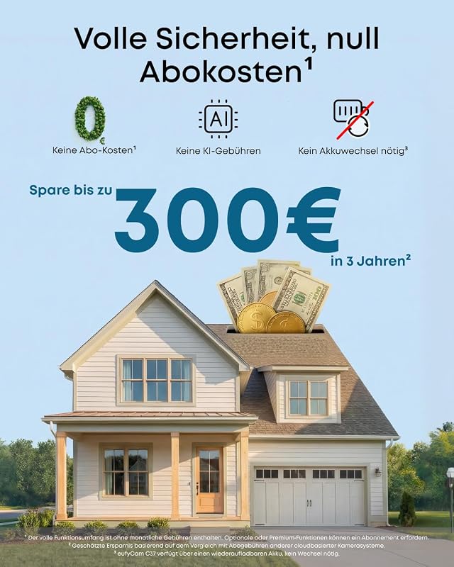 eufyCam C37, Überwachungskamera Außen, Farbnachtsicht, ohne Abo, Solar