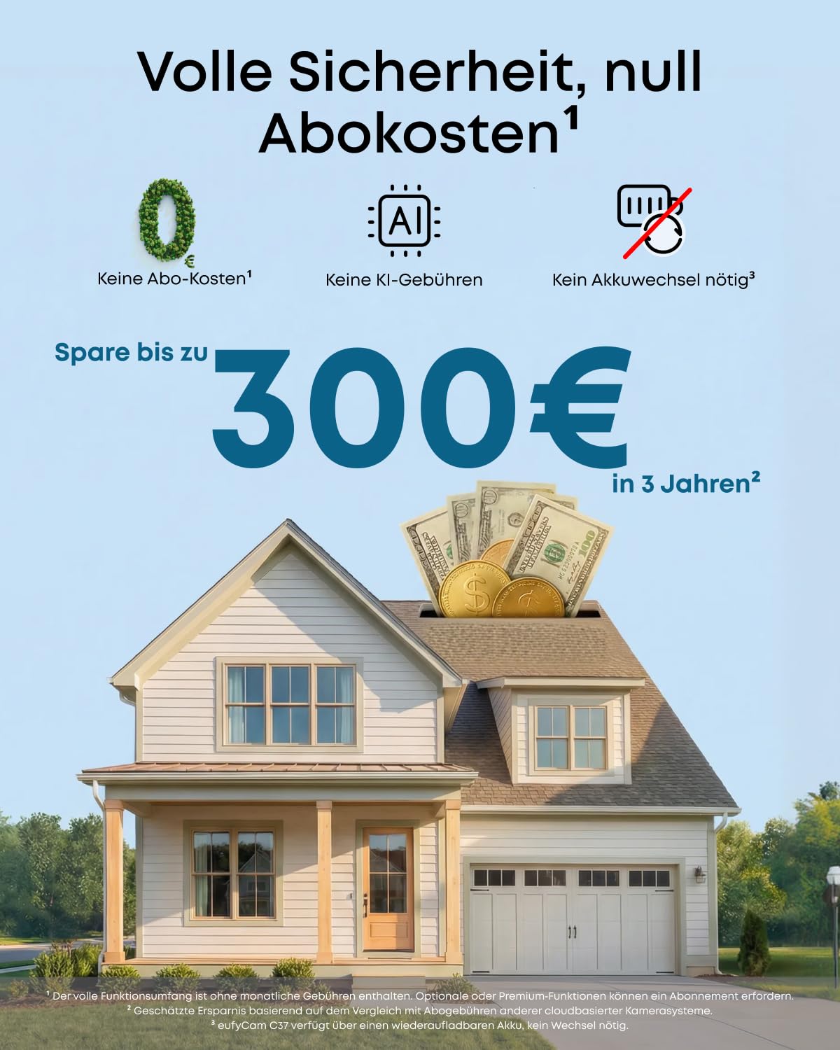 eufy Security eufyCam C37, kabellose 2K Outdoor-Überwachungskameras mit 360° KI-Tracking (Pan & Tilt), Solar, Gesichtserkennung, Farb-Nachtsicht, ohne ABO-Kosten 5