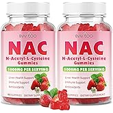 BVIVLOO 2 Pack Sugar-Free 1000mg NAC Gummies, N-Acetyl Cysteine Supplement for Antioxidants & Immune Support, 120 Vegan Gummies