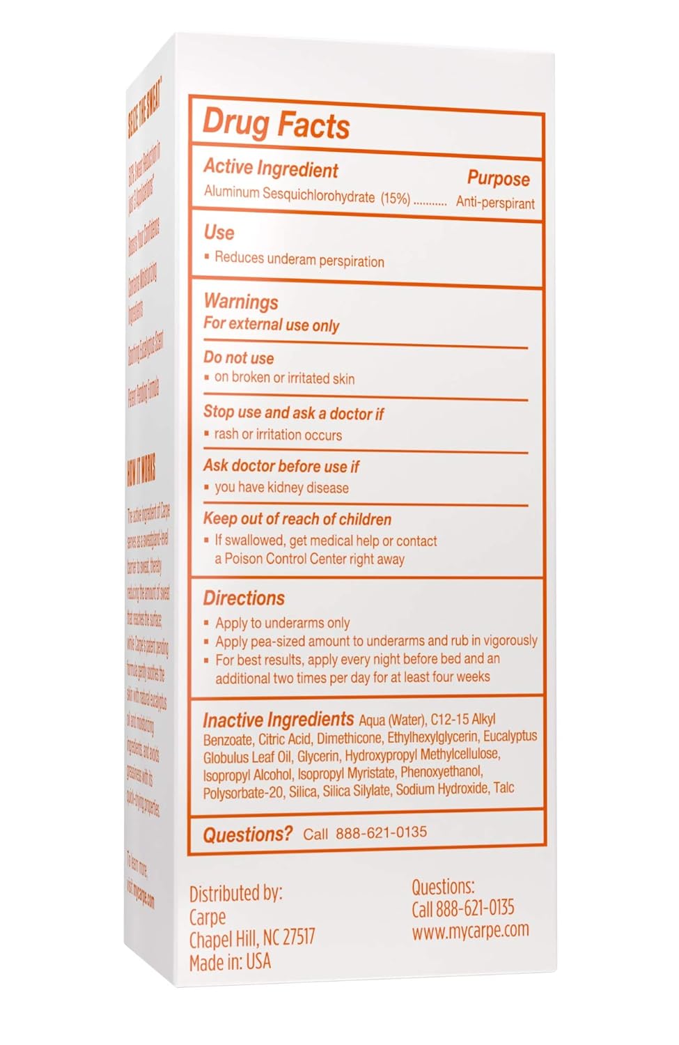 Carpe Underarm Antiperspirant and Deodorant, Clinical strength with all-natural eucalyptus scent, Manage hyperhidrosis and combat excessive sweating without irritation, Stay fresh and dry all day long: Beauty