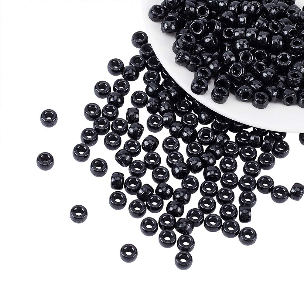 NBEADS About 1900 Pcs Pony Beads, Opaque Beads Large Hole Beads Acrylic Plastic Beads for Bracelet Jewelry Making