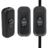 OFOAEEA Lamp Switch, 3 Pack 250V 6A 2 Way On/Off Inline Cord Switch | Black Inline Power Control for Table Desk Floor Mirror LED Halloween Christmas Household Lights