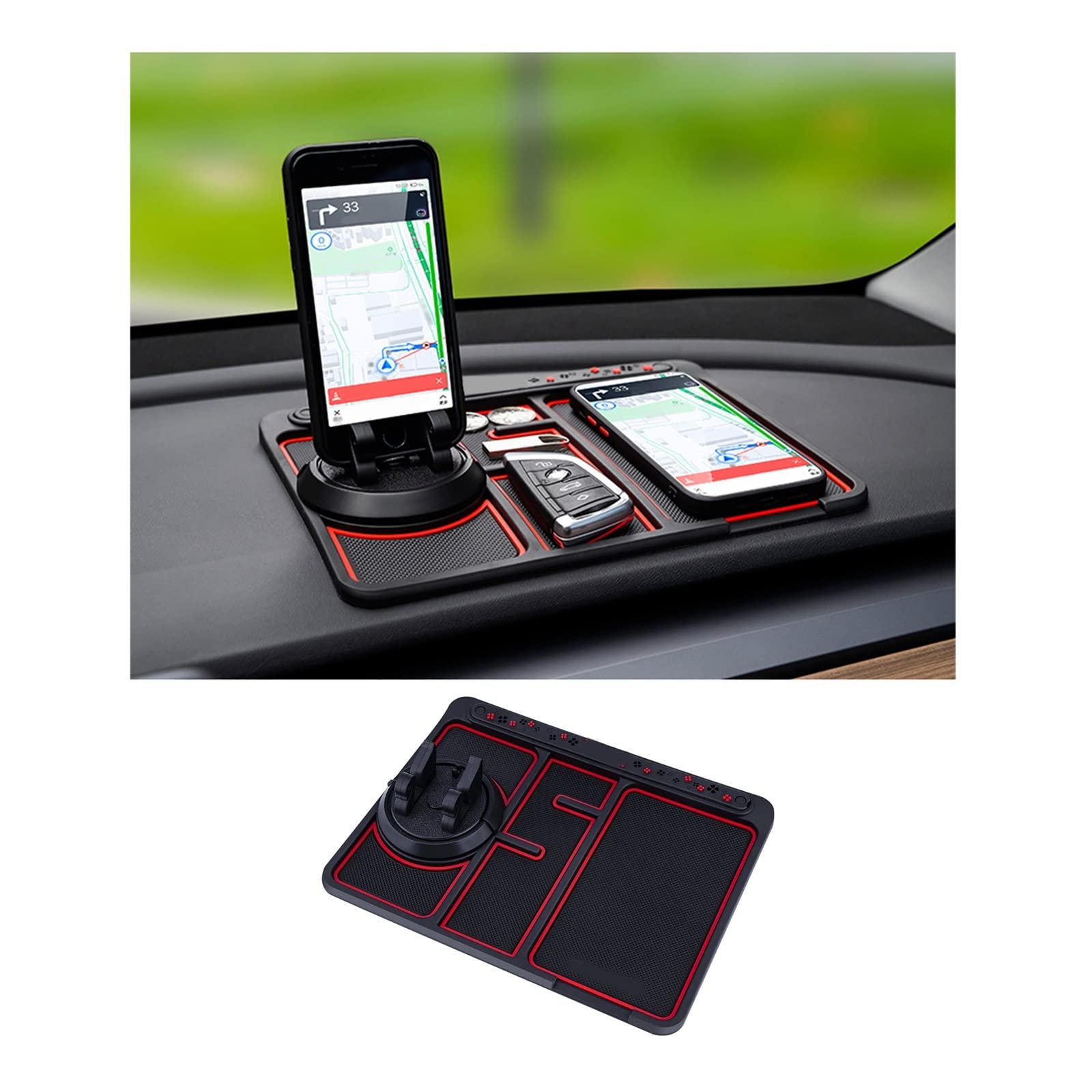 Photo 1 of Non-Slip Phone Pad for 4-in-1 Car, Cool Glow in The Dark Car Dashboard Phone Mat