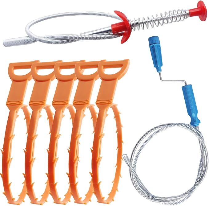 Standie 7 Pack Hair Remover for Drain Unblocker Flexible Relief Cleaner