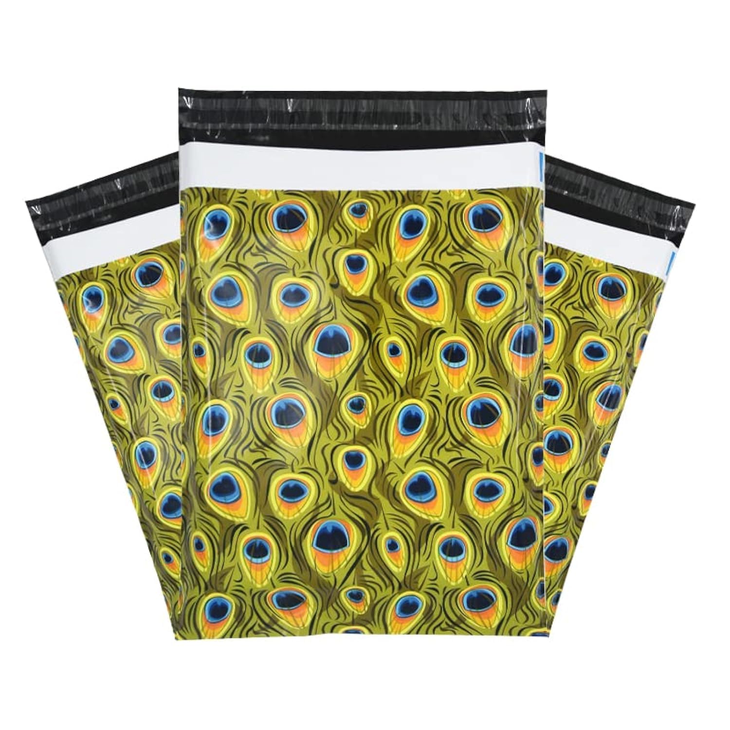 Designer Poly Mailer Bag Mailing Postal Bags Gifts Shipping Wrapping Design Pattern Envelope for Mail [Pack of 100](10 x 13 Inch,Peacock)