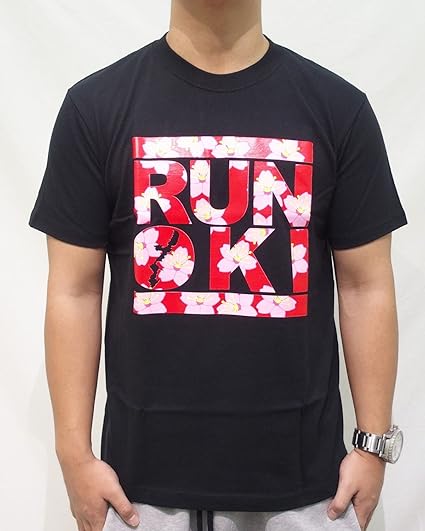 Amazon Runoki ランオキ 半袖 Tシャツ サクラ Sakura 2色 Sakura S ブラック Tシャツ カットソー 通販