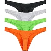 iKingsky Men's Everyday Basic Modal Thong Underwear Sexy No Show T-back Under Panties