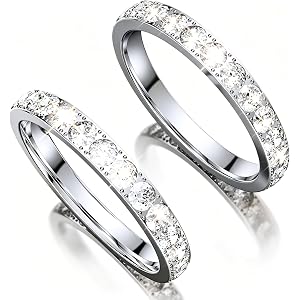 Tensea 2-Pack 14K Gold Plated Stackable Bands Compatible for Oura Ring Gen 5/4/3, Wedding Cubic Zirconia Simulated Diamond Ri