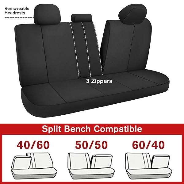 YGL CAR SEAT COVERS FOR FULL SEATS,WATERPROOF SEAT COVERS FOR CARS,DURABLE NEOPRENE CAR SEAT PROTECTORS,INTERIOR COVERS FOR CARS,SEDAN VAN TRUCK SUV(BLACK)