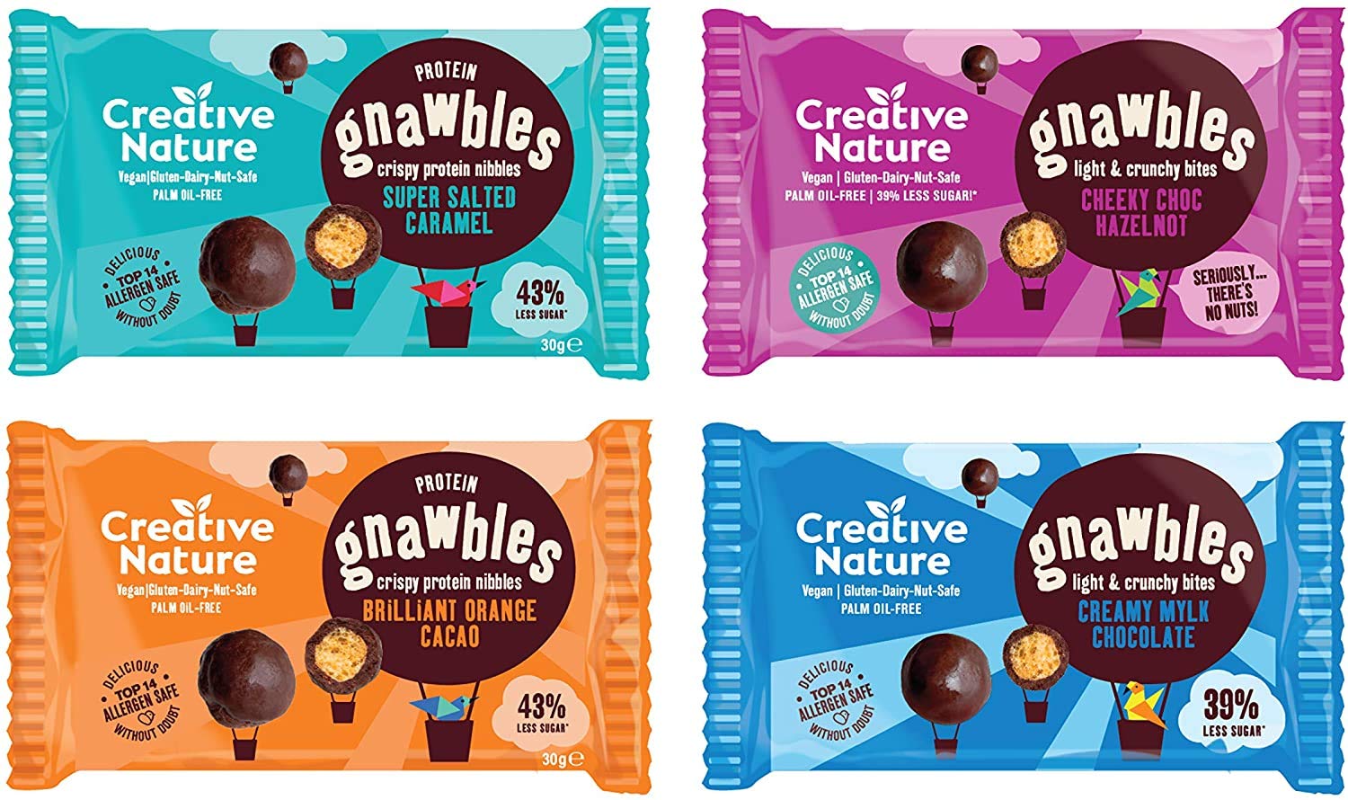 Creative Nature Mixed Gnawbles Taster Pack - 1 of Each Variety, Vegan Snacks