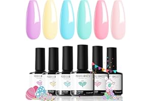 modelones Gel Nail Polish Set, 6 Colors 2024 Spring Gel Polish Kit Bright Pastel Macaron Candy Nail Polish Gel Pink Mint Green Blue Purple Gel Nail Soak Off Nail Art Manicure Gift DIY Salon