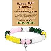 Best Gifts for 30 Year Old Woman Beaded Bracelet 30th Birthday Gifts for Women Her Friend Sister Daughter Mom Grandma 1995 Anniversary 30th Year Old Birthday Gift Idea Jewelry Bracelet with Card