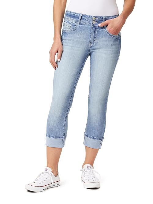 WallFlower Women's Luscious Curvy 23.5'' Crop Mid-Rise Insta Stretch Juniors (Standard and Plus), Jenetta