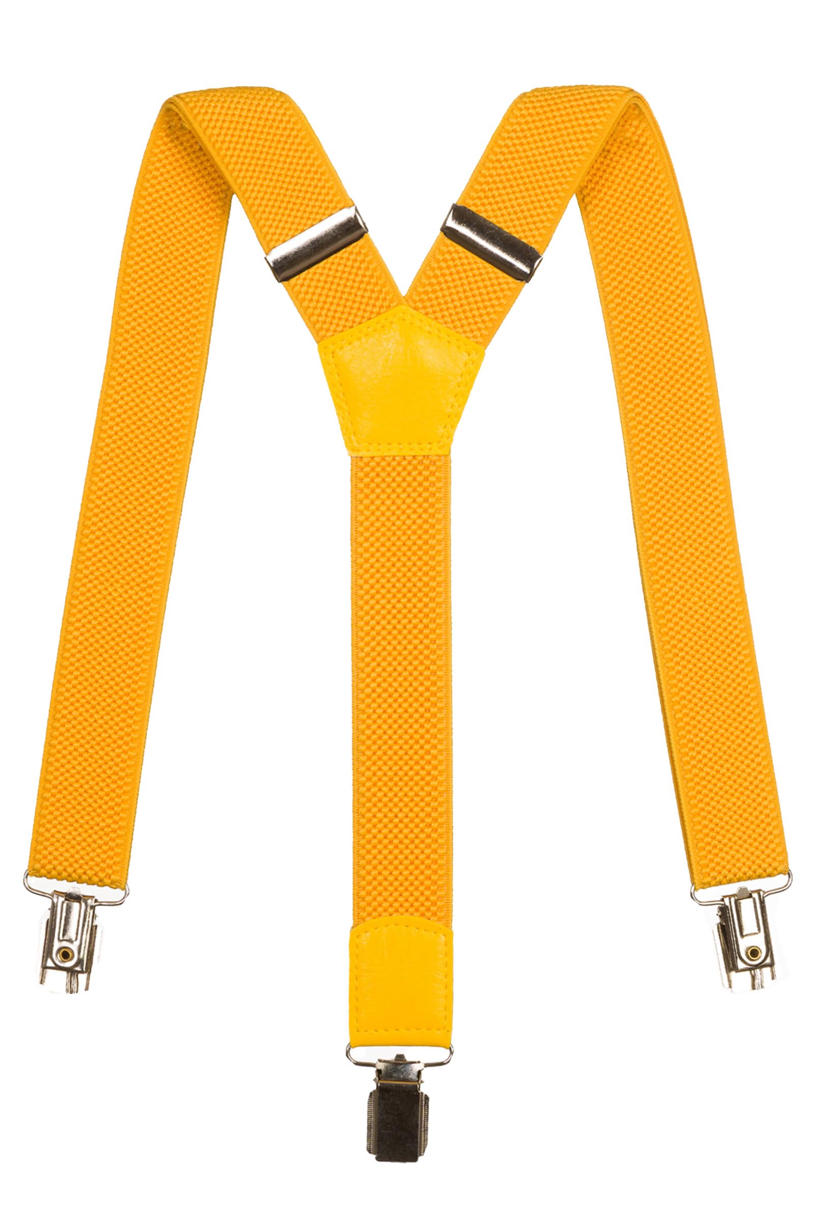 Olata Junior/Children’s Simple Fully Adjustable Elasticated Clip on Y-Shape Braces/Suspenders - 3cm (5-12 Years). Yellow