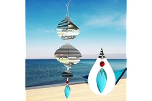 GUSTAMUCHO Wind Spinners,3D Hanging Wind Spinner,Wind Spinners for Yard and Garden,Metal Flowers,Outdoor Hanging Decor,Garden Decor for Outside,Yard Decorations Outdoor,Christmas Decorations Outdoor Yard