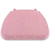 PRONOUS Pink Chair Cushions with Tie Removable Cover, D-Shape Foam Kitchen Chair Seat Pads Non Slip 17"x16" Pack