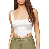 Forever 21 Womens Satin V-Hem Crop Top
