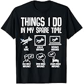 Airplane Things I Do in My Spare Time Plane Pilot Kids Men T-Shirt