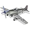 Piececool 3D Metal Puzzles, P-51 Fighter Mustang Military Plane Model Kits to Build for Adults, DIY Assembly Metal Model Crafts Building Kits, Best Gifts