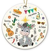 Funny Mexican Ornaments for Christmas Tree 2025 - Donkey Ornament for Xmas Tree Decor, Tuki Tuki Gifts for Donkey Lovers Friends, Animal Lovers Gifts for Mexican Women Mom, Dad