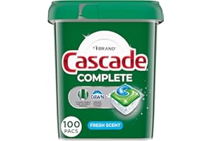 Cascade Complete Dishwasher Pods, Dishwasher Detergent, Dish Detergent Tab Tablets, Fresh, 100 Count