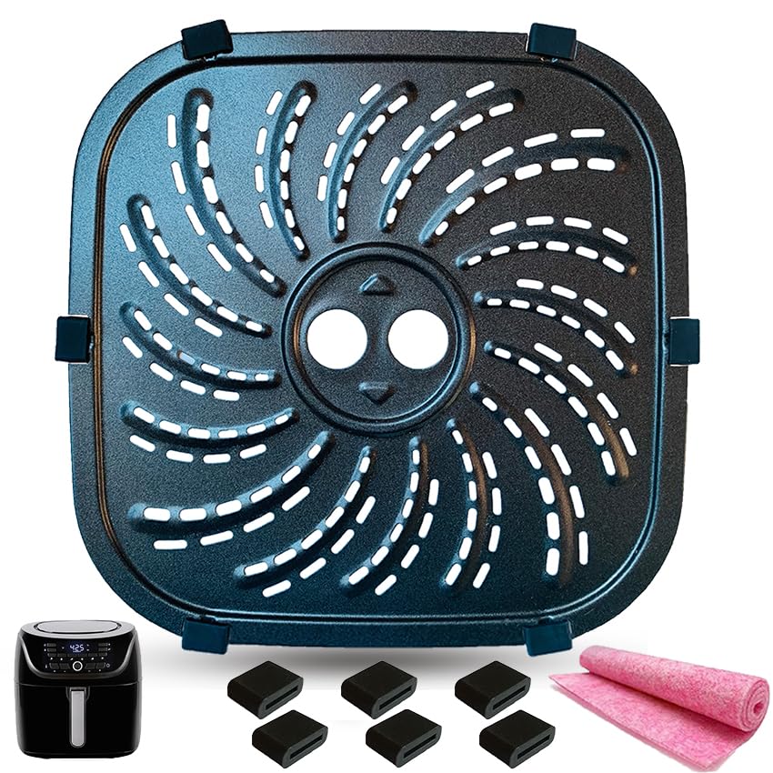Photo 1 of ALJ Air Fryer Tray for 8QT PowerXL Vortex Pro Air Fryer Plus, Premium Nonstick Air Fryer Grill Pan Crisper Plate Tray Insert Grate Rack Grid Shelf for PowerXL 8QT Air Fryers, Dishwasher Safe