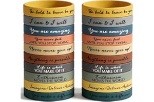 Motivational Silicone WristBands 8 Styles Waterproof Inspirational Quote Rubber Bracelets Bright Mixed Colors Stretch Wrist b