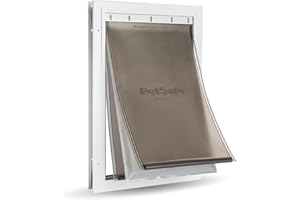 PetSafe Extreme Weather Aluminum Pet Door - Energy-Saving Thermal Barrier Pet Flap with Slide-in Door Locking & Secure Flap Cover - for Dogs Up to 100 lb - Large