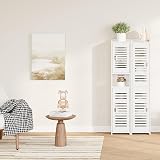 Dripex 7 Tier Tall Bathroom Floor Cabinet 20W x 20D x 118H cm White view 7