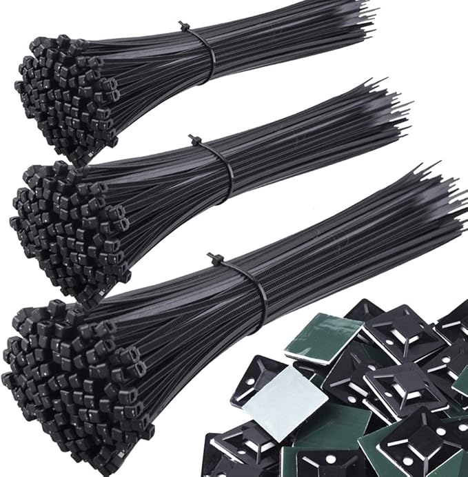 Zip Ties and Mounts AUSTOR 350 Pieces 6 8 10 Inch Black