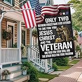 FLAGWIX American Flag - Veteran Flag Only Two Defining Forces Have Ever Offered To Die For You MLN2751F, House Flag (29.5" x 39.5") - USA Flags Premium Polyester - Decorative Indoor Outdoor Flag