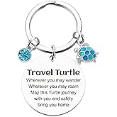 VeyoCraft Sea Turtle Gifts Keychain - Inspirational Keyring with Charm for Women, Travel Turtle Lovers New Year Birthday Gift