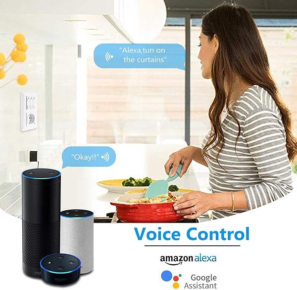 Alexa   Temporizador para persianas con enchufe inteligente inalmbrico botn fsico compatible con Alexa Google Home y Smart Life funcin de temporizador y mando a distancia con marco magntico