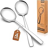 Extra Large Serving Spoons Set of 4-Piece, 11.7-Inch Silver Serving Spoon 18/8 Stainless Steel Serving Utensils for Buffet, Parties, Catering, Banquet - Dishwasher Safe (4-Pack, Silver)
