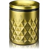 Viski Paragon Stainless Steel Rocks Tumbler Cup with Lid, Insulated Ceramic Lined Metal Whiskey Glass for Patio, Outdoor BBQ Party, Gifts for Cocktail and Drink Lovers, 12 oz, Set of 1, Gold