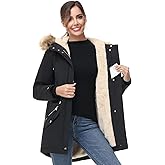 ANOTHER CHOICE Women's Hooded Winter Coat Waterproof Parka Jacket Warm Sherpa FLeece Lined Winter Parka Coat