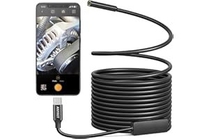 Anykit Type-C Endoscope Camera with 8 Adjustable LED Lights, Borescope with Semi-Rigid Snake Camera, IP67 Waterproof Plumbing Inspection Camera for Phone & Tablet(16.5ft)