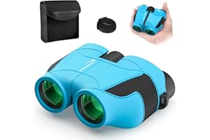 Aurosports 15x25 Kids Binoculars Compact - Shockproof Binoculars for Kids 3-12 - High Resolution Binoculars for Hiking, Campi
